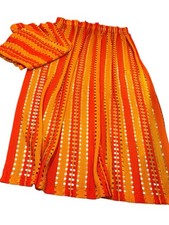 Vtg 70s Bright Orange Stripe