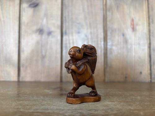 Vintage wooden carved hare - carved,