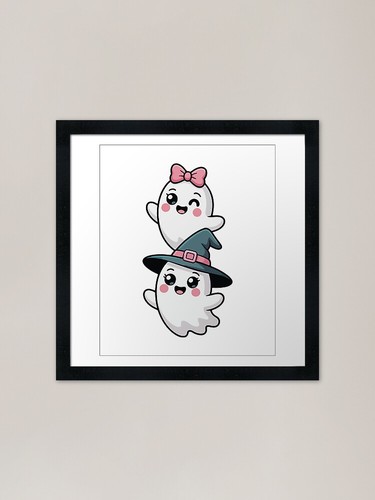 Cute kawaii ghosts with witch - with,