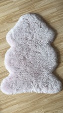 Dunelm Faux Fur Blush Pink Rug
