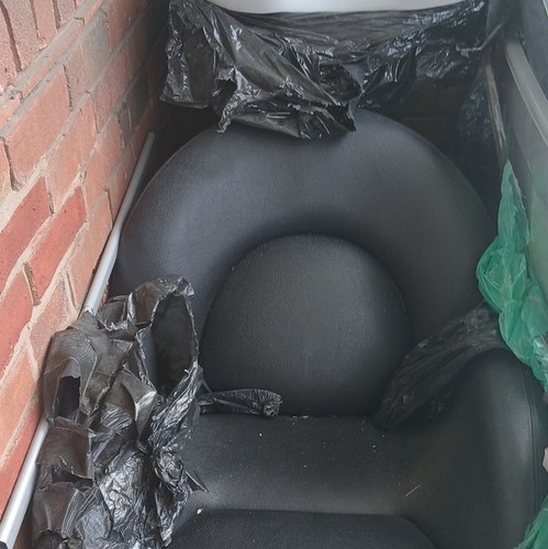 Black faux leather tub - faux,