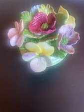 DENTON Bone China Flower Posy Hand Painted Floral Ornaments Vintage