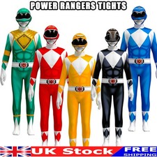 Kids Ranger Morphsuits Mighty Morphin Power Rangers Boys Costume Jumpsuit Gifts`