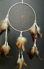 DREAM CATCHER APACHE INDIAN LARGE CREAM traditional native american 20 x 35cm