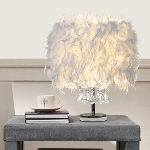 Feather shade table - lamp, white