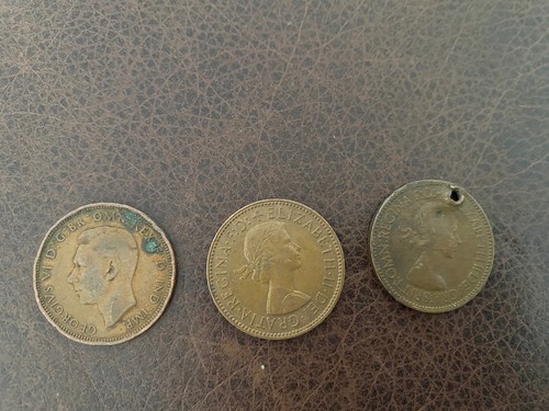Half penny coins inc one - half,