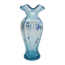 Vtg FENTON Glass Aqua Blue