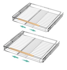2x Expandable Pull Out Cabinet Organizer, Heavy Duty Slide Out Pantry Storage