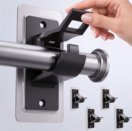 Drill curtain pole brackets - no,