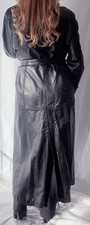 Vintage women leather coat - leather,