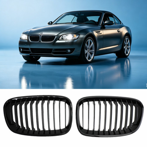Gloss black front kidney grill - front,