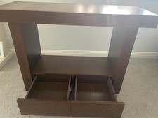 Akita Bentley Designs Walnut Wooden Console Table With Two Drawers