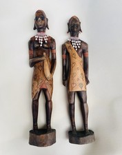 2x Wooden Carved African