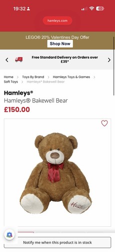 Hamleys bakewell bear - hamleys,