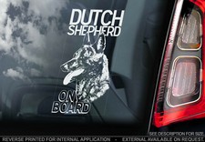 DUTCH SHEPHERD Car Sticker, Herder Dog Window Sign Bumper Decal Gift Pet - V01