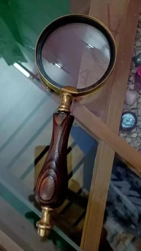 Antique brass heavy magnifying - brass,