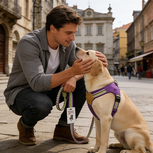 Dog harness and leash set - leash,
