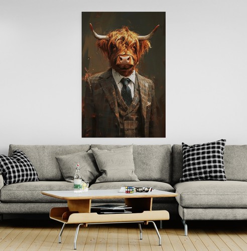 Highland cow suit canvas - cow,