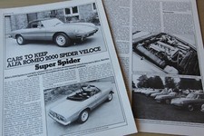 Original OLD MOTOR 1981 mag article: ALFA ROMEO 2000 SPIDER VELOCE Cars to Keep