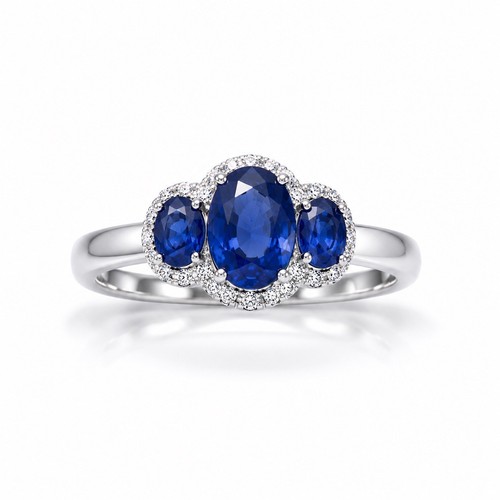 18ct white gold sapphire - gold,