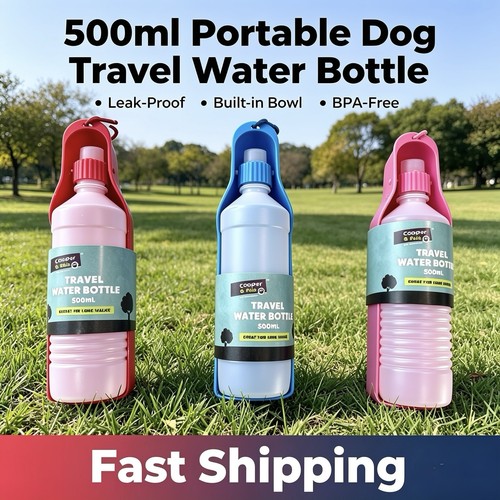 500ml dog travel water bottle - travel,