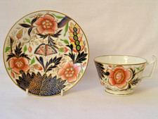 Antique Regency English porcelain cup & saucer Coalport Imari pattern 324