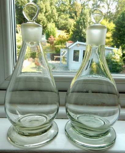 Antique pair glass wine - pair,