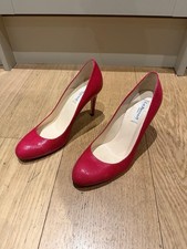 LK Bennett Shilo Shoes In Red Patent Mock Lizard Size 39