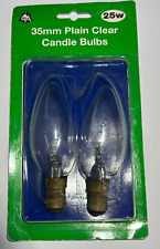 35mm Clear Candle Bulbs 240v 25w SBC 2 Pack of BELL Lamp Chandelier Lighting