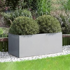 Zinc Galvanised Metal Trough Outdoor Planter Garden Plant Pot Rectang Flower Bed