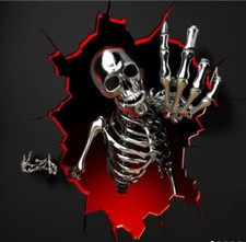 Chrome metal skeleton skull - skeleton,