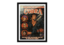 Cobra 1986 Vintage Comic Art Print Poster | Stallone as Marion Cobretti A4