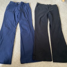 Women’s Formal Trousers Stretch Size 10 Regular Sainsbury’s Black Blue 2 Pair