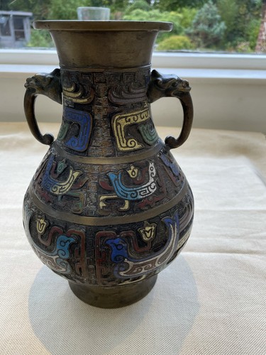 Vintage chinese brass enamel - chinese,
