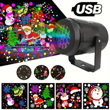USB LED Christmas Projector Lights Outdoor/Indoor Projection Lamp 16 Patterns