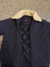Farah Blue Sheepskin Collar Coat Age 5-6
