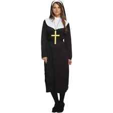 Womens Nun Costume Ladies Habit Fancy Dress Outfit inc cross