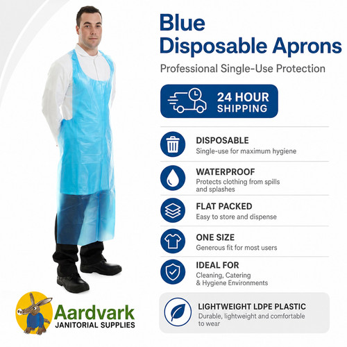 Blue disposable aprons - blue,