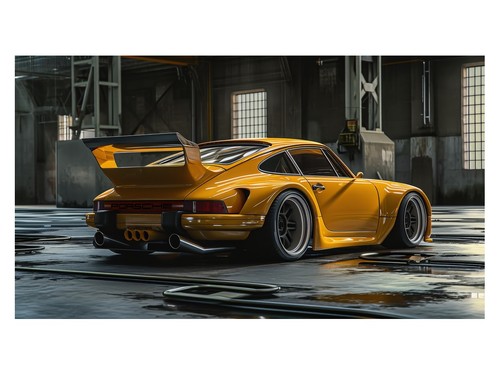 Yellow sports car - car, urban