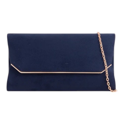 Ladies plain suede clutch bag - clutch,