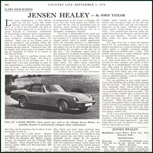 Jensen healey sports - jensen, one