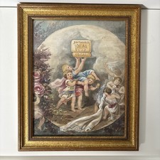 antique gold framed  watercolour advertisingpainting for Arthurs soap company 