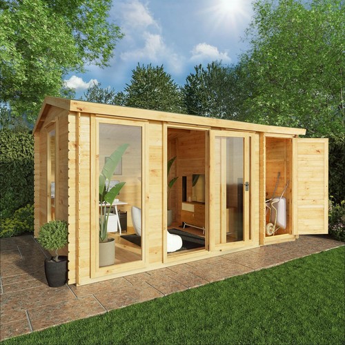 Log cabin with - log, side
