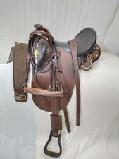 Brass fitting Australian Stock Leather Horse Tack Saddle All Accessories 16"