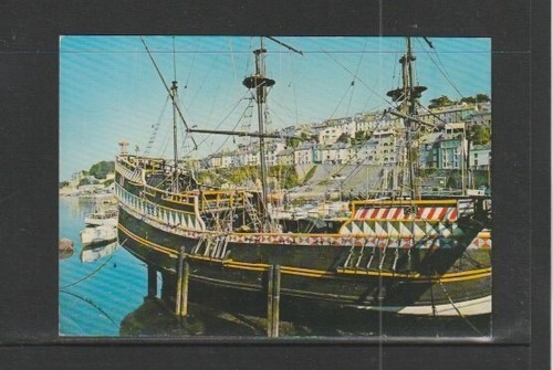 Postcard golden hind replica - postcard-golden,