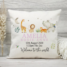 Personalised New Baby Cushion, Welcome To The World Cushion, Newborn gift