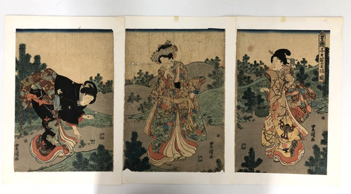 Toyokuni woodblock print - woodblock,