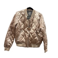 Topshop Satin Quilted Bomber