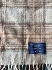 Vintage Scarf Johnstons of Elgin Lambswool brown Plaid Check Retro Cottagecore