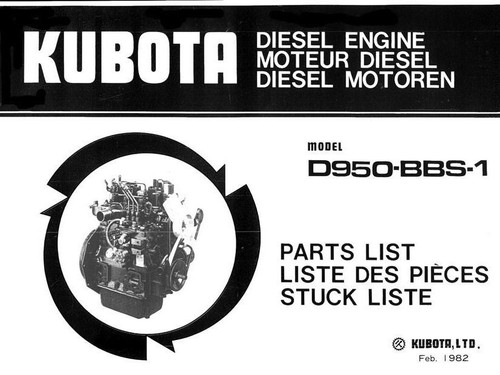 Kubota d950 bbs parts - parts, manual